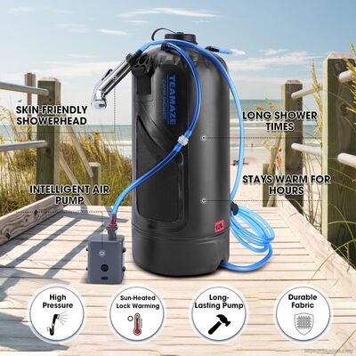 Teamaze 12L Portable Camping Shower Review — RV va Camping uchun Quyoshli Portativ Dush
