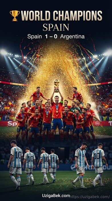 🏆 Ispaniya Jahon chempioni! Argentina qo'shimcha bo'limlarda mag'lub bo'ldi